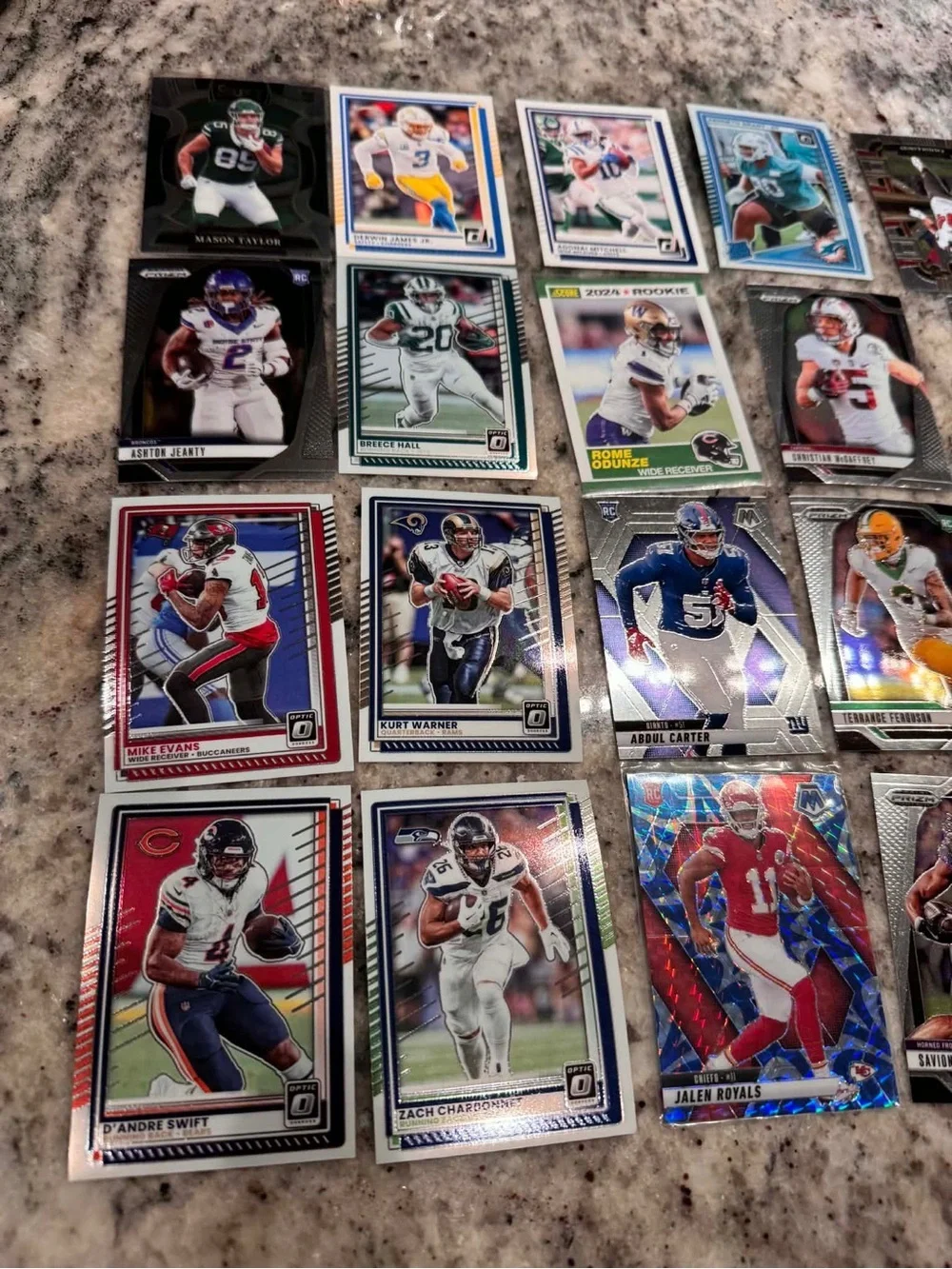 20pc NFL Trading Cards Set - Blue, Red, Black, White 20 football cards FB3